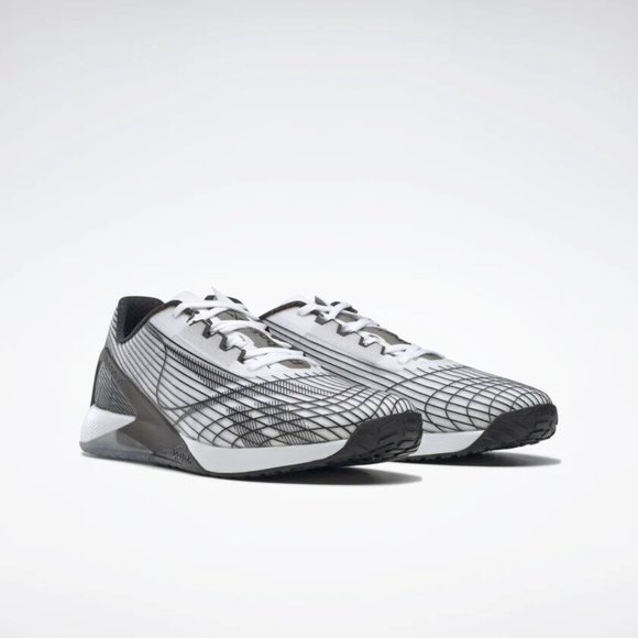 Reebok Men's White Black Nano X1 Pursuit Training Shoes Size 8 us G58148 - Picture 1 of 3